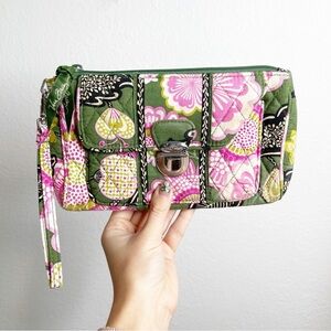 Vera Bradley Green Floral Wristlet